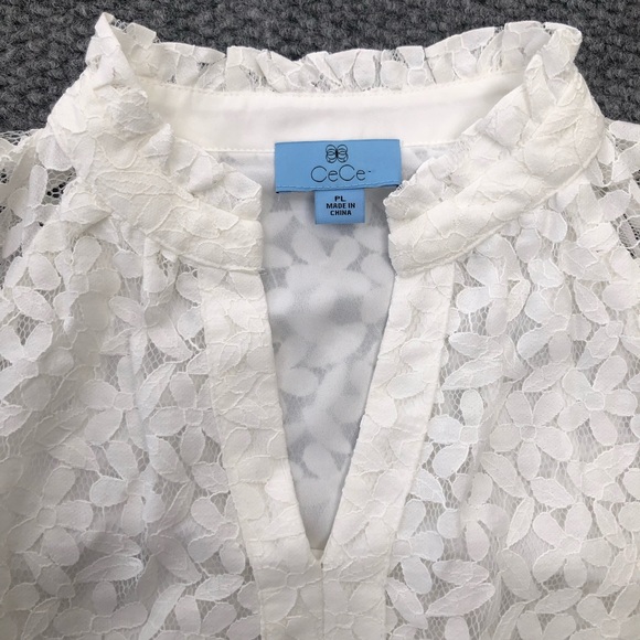 CeCe puff sleeve babydoll lace mini dress size PL - Picture 3 of 13